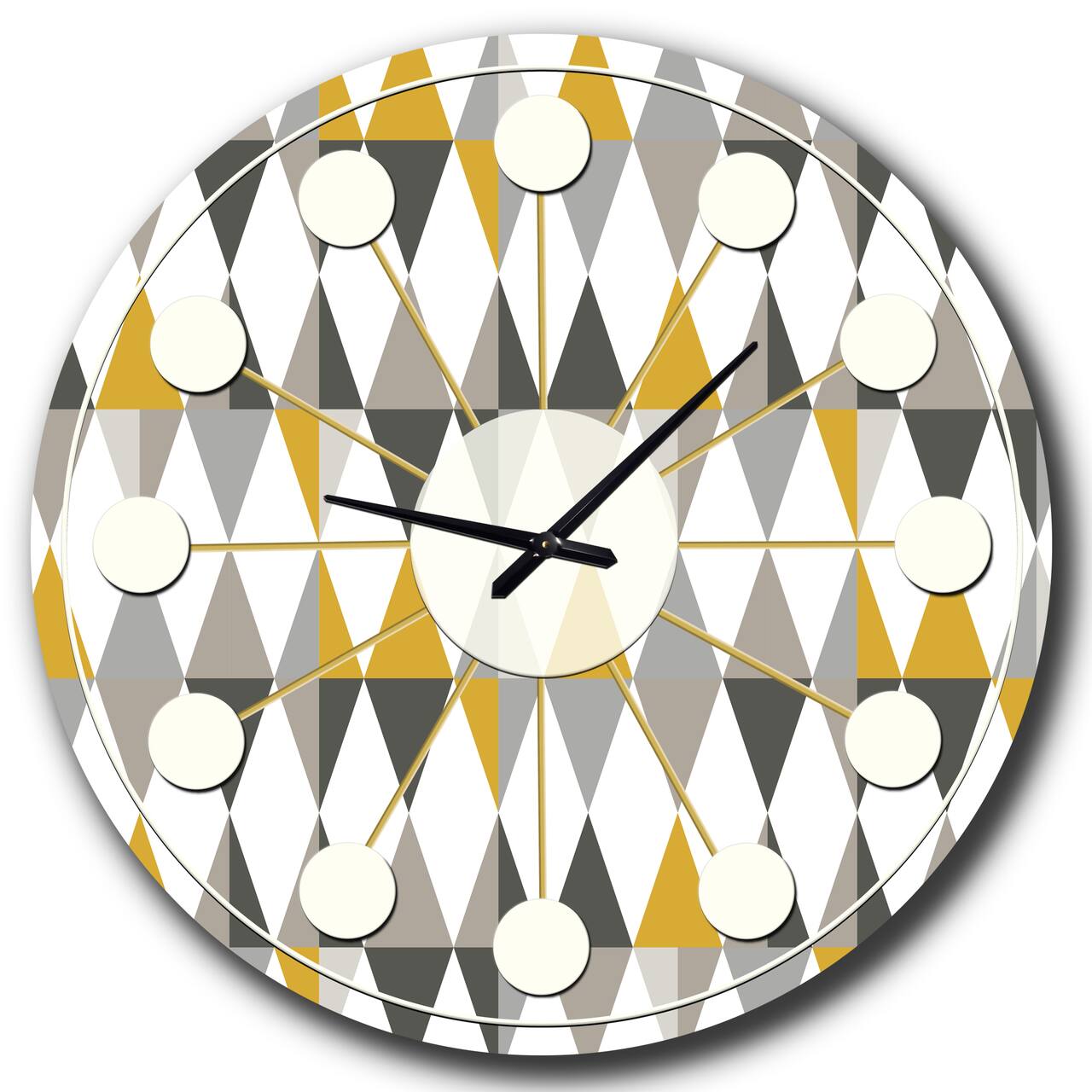 Designart 'Diamond Retro Viii Mid-Century Modern Wall Clock